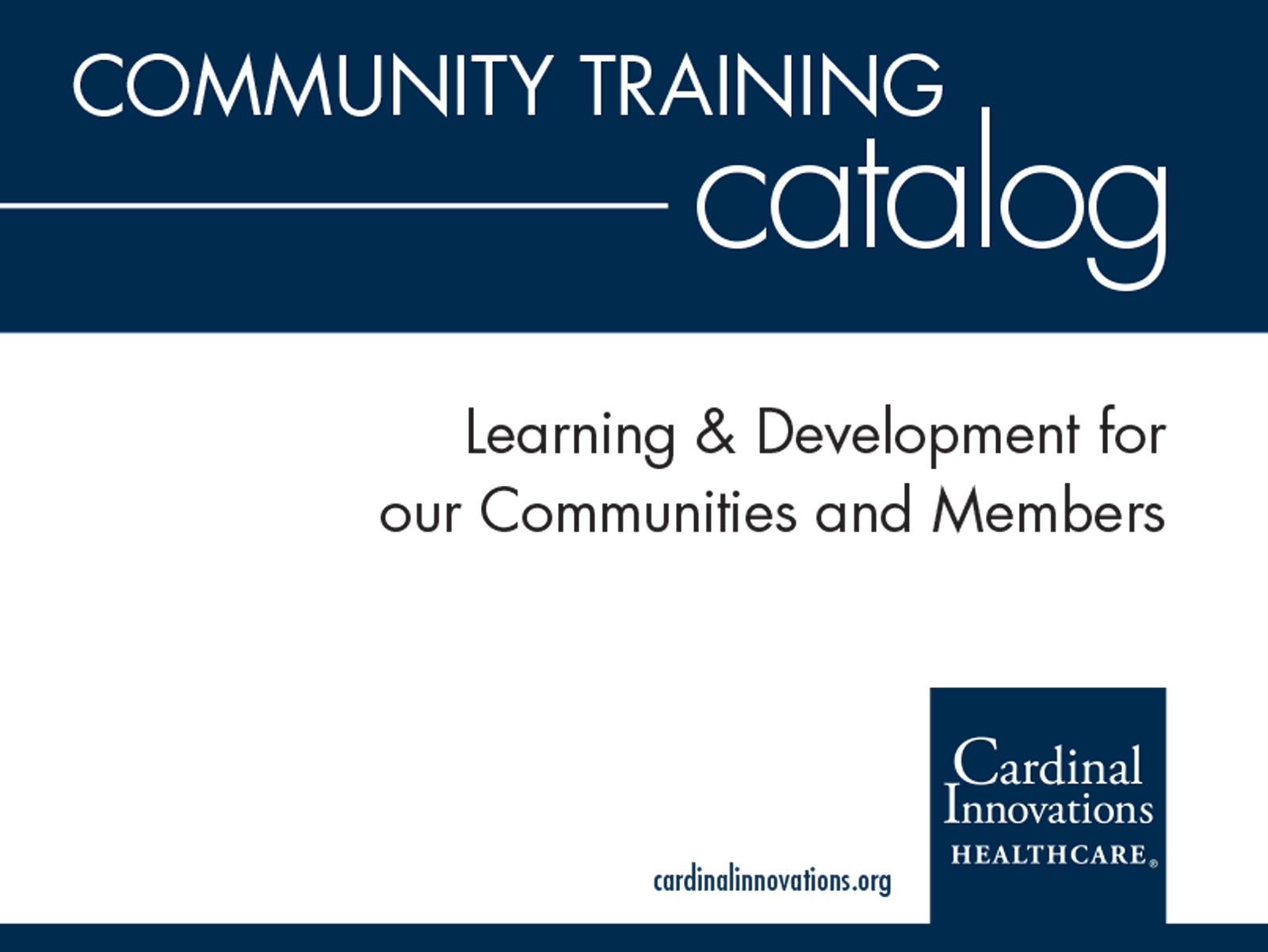 Download the Community Training Catalog Clovered